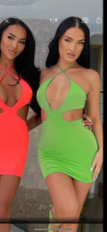 Green cut out dress